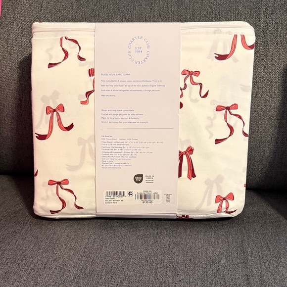 Red Bow sheet set - Picture 2 of 3